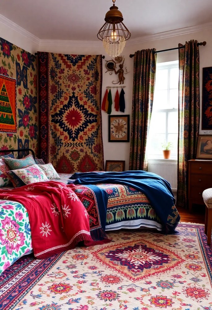 18 Boho Bedroom Ideas That Will Give You Major Décor Envy! - 16. Playful Patterns