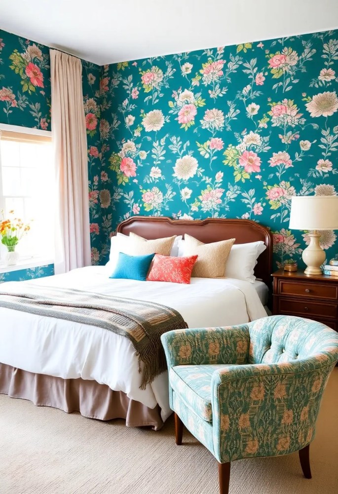 18 Boho Bedroom Ideas That Will Give You Major Décor Envy! - 2. Vibrant Accent Walls