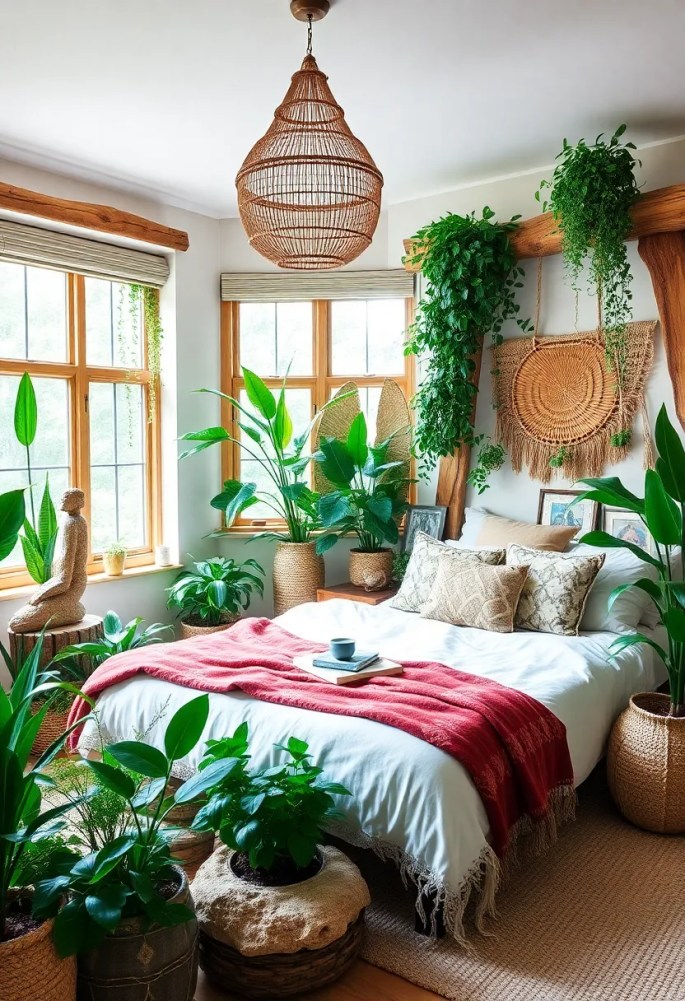 18 Boho Bedroom Ideas That Will Give You Major Décor Envy! - 9. Nature-Inspired Decor