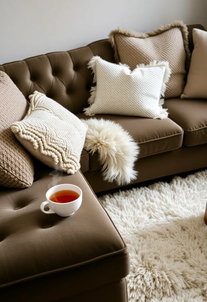 20 Cozy Living Room Ideas That'll Make You Want to Snuggle Up Right Now! - 1. Layered Textures
