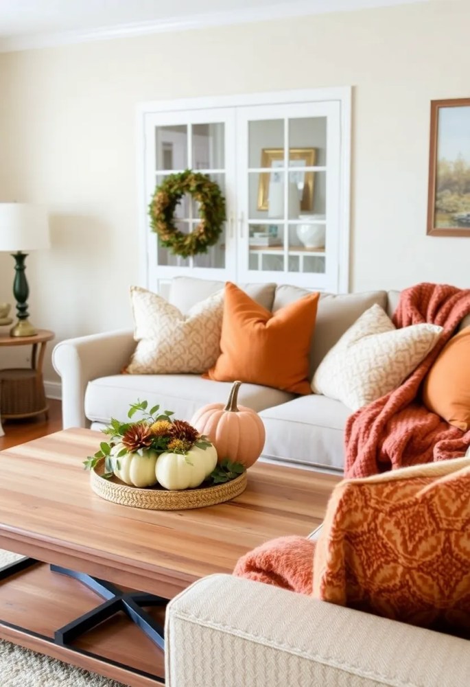 20 Cozy Living Room Ideas That'll Make You Want to Snuggle Up Right Now! - 18. Seasonal Decor Touches